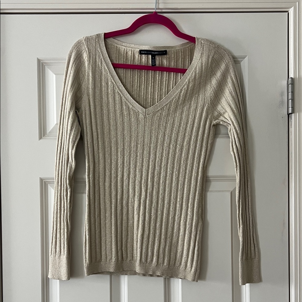 Women's Gold Metallic Neck Sweater